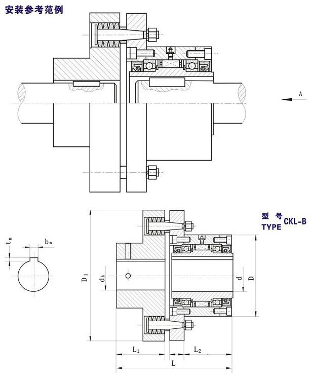 CKL-B楔塊式單向離合器型號 CKL-B楔塊式單向離合器型號